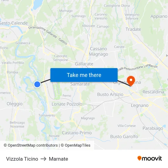 Vizzola Ticino to Marnate map