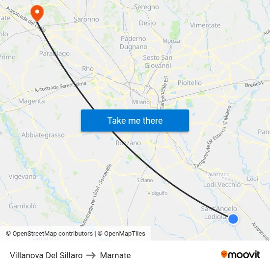Villanova Del Sillaro to Marnate map