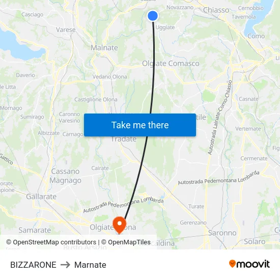 BIZZARONE to Marnate map