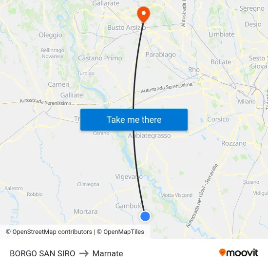 BORGO SAN SIRO to Marnate map