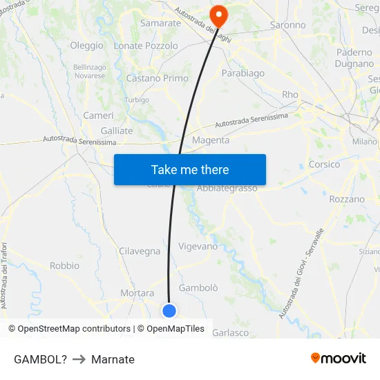Gambol to Marnate map
