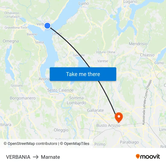 VERBANIA to Marnate map