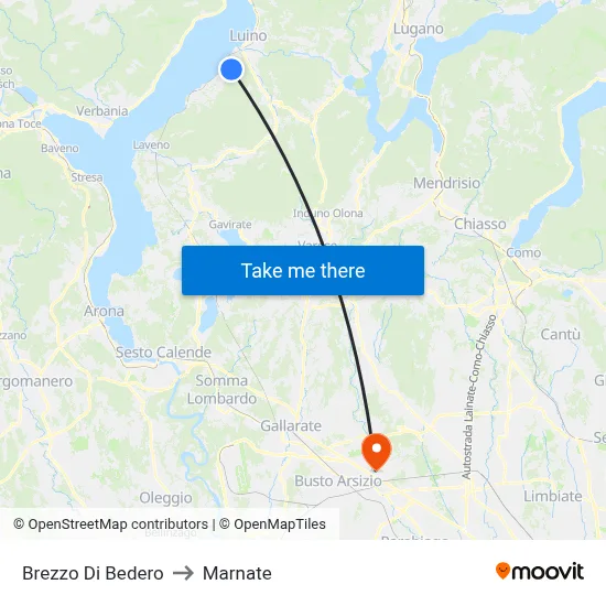 Brezzo Di Bedero to Marnate map
