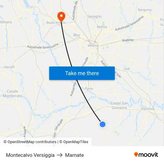 Montecalvo Versiggia to Marnate map