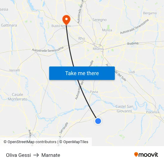 Oliva Gessi to Marnate map