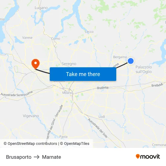 Brusaporto to Marnate map