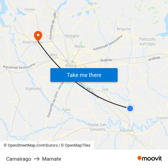 Camairago to Marnate map
