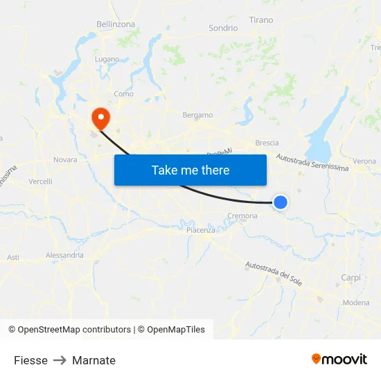 Fiesse to Marnate map