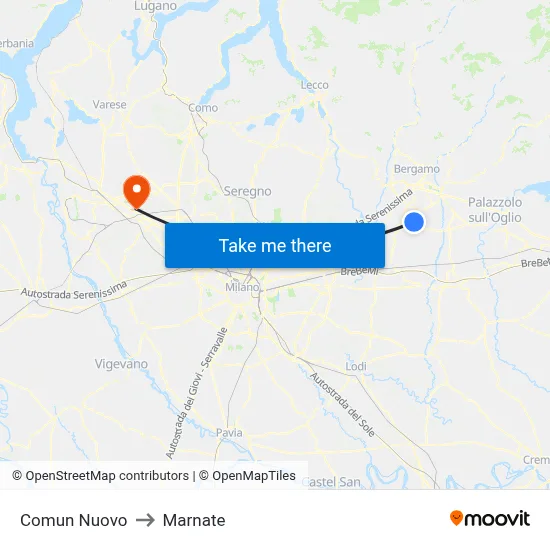Comun Nuovo to Marnate map