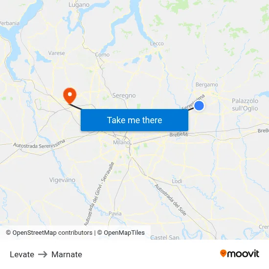 Levate to Marnate map