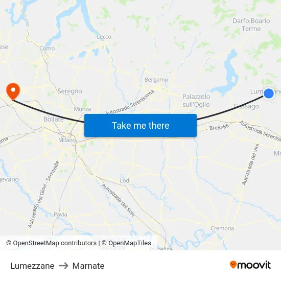 Lumezzane to Marnate map