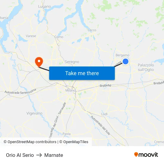 Orio Al Serio to Marnate map