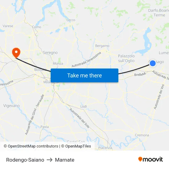 Rodengo-Saiano to Marnate map