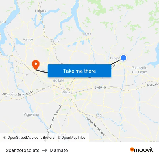 Scanzorosciate to Marnate map