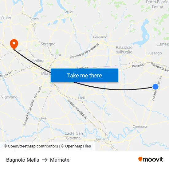 Bagnolo Mella to Marnate map