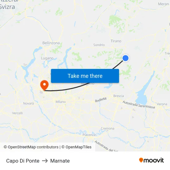 Capo Di Ponte to Marnate map