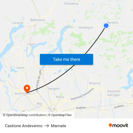 Castione Andevenno to Marnate map