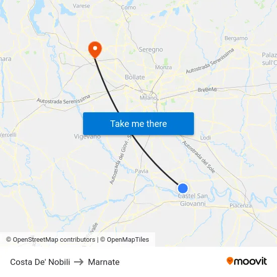 Costa de' Nobili to Marnate map