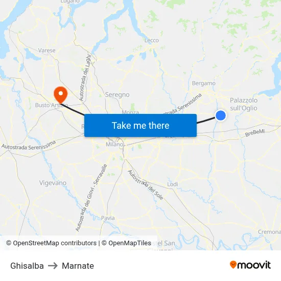 Ghisalba to Marnate map