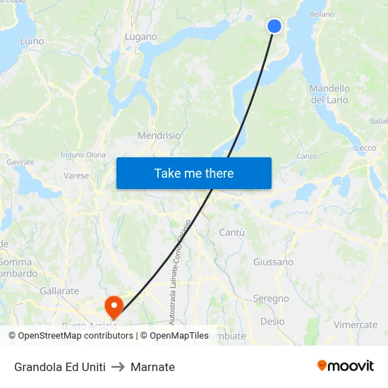 Grandola Ed Uniti to Marnate map