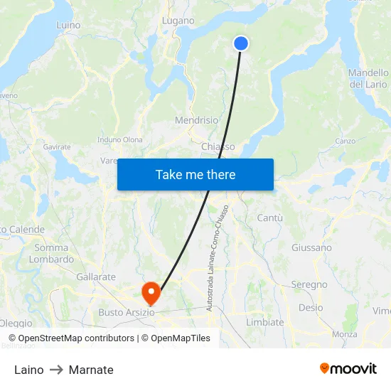 Laino to Marnate map
