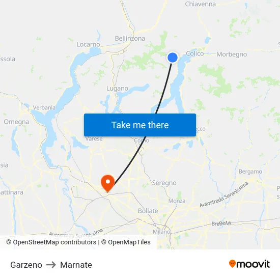 Garzeno to Marnate map