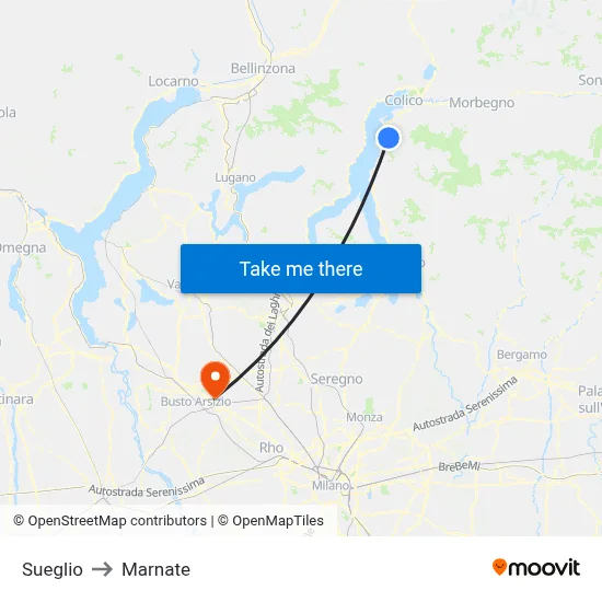 Sueglio to Marnate map
