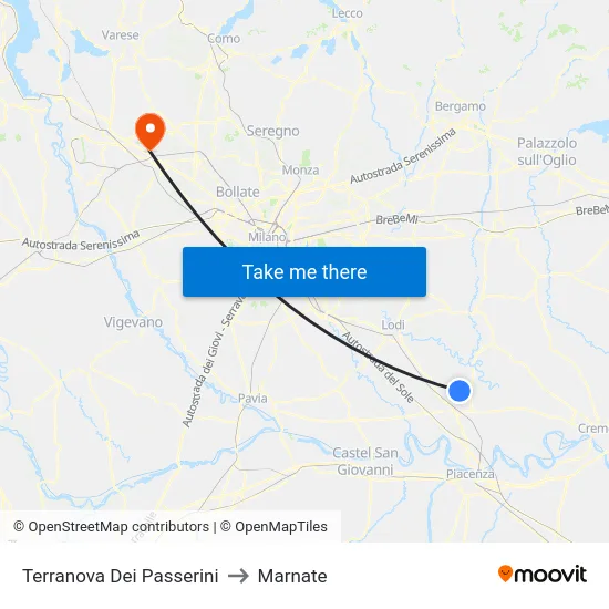 Terranova Dei Passerini to Marnate map