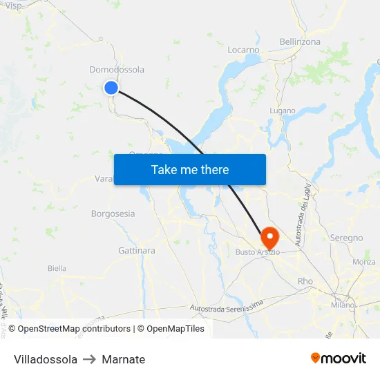 Villadossola to Marnate map