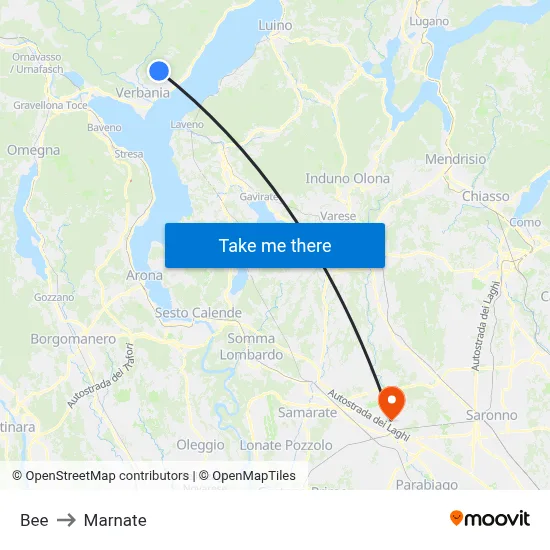 Bee to Marnate map
