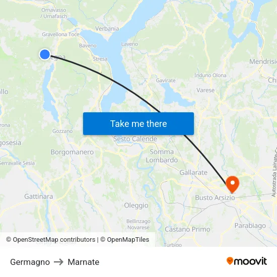 Germagno to Marnate map