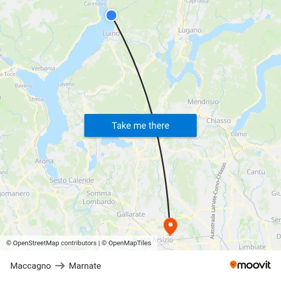 Maccagno to Marnate map