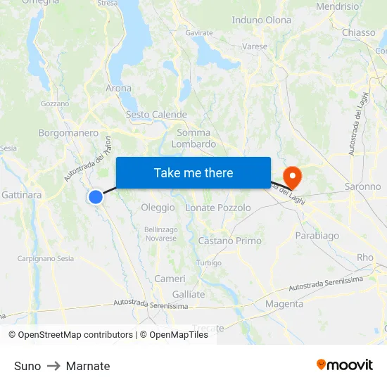 Suno to Marnate map