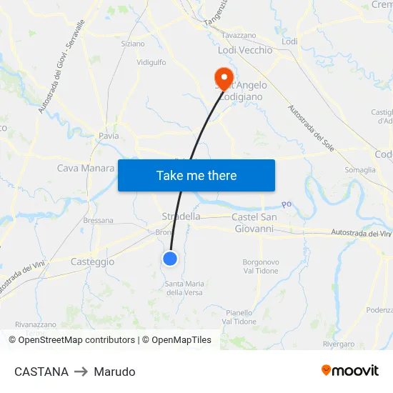 Castana to Marudo map