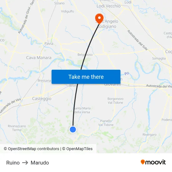 Ruino to Marudo map