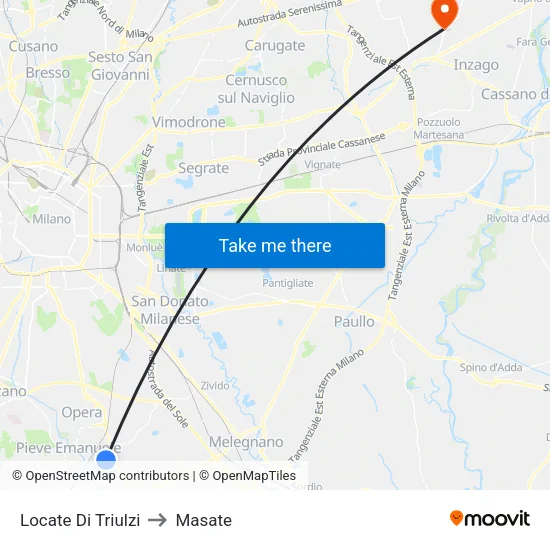 Locate di Triulzi to Masate map