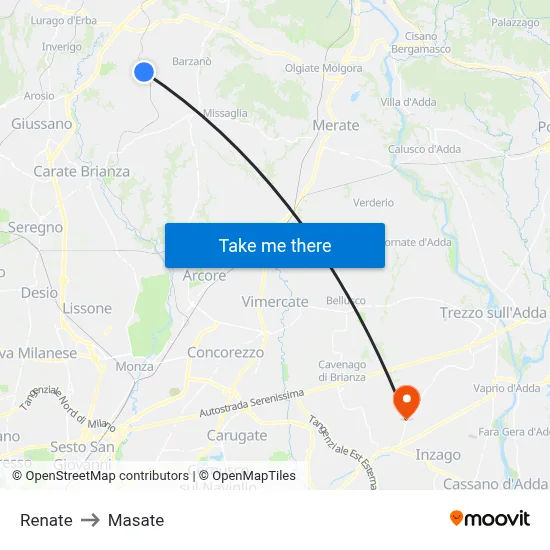 Renate to Masate map