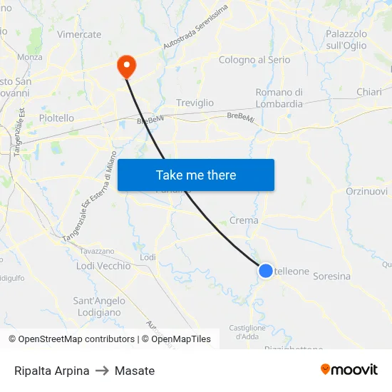 Ripalta Arpina to Masate map