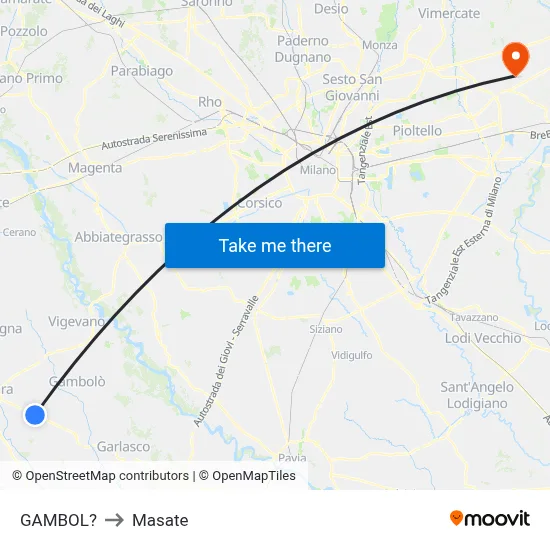 Gambol to Masate map
