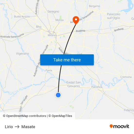 Lirio to Masate map