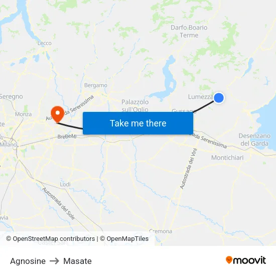 Agnosine to Masate map