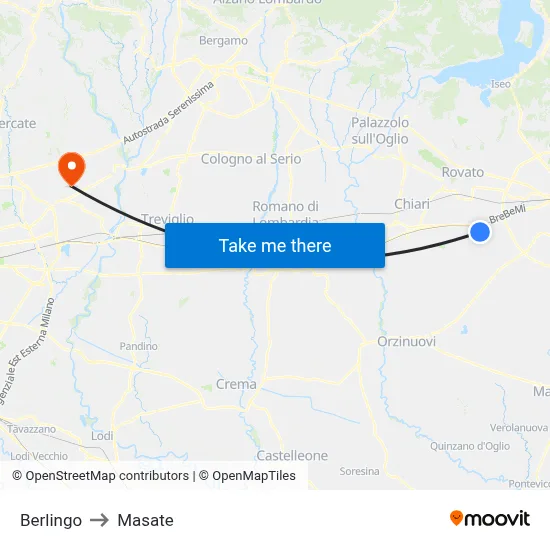 Berlingo to Masate map