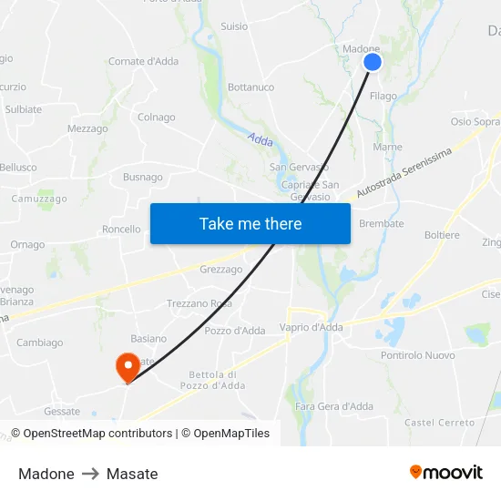 Madone to Masate map
