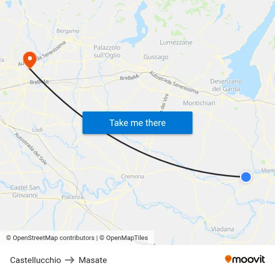 Castellucchio to Masate map