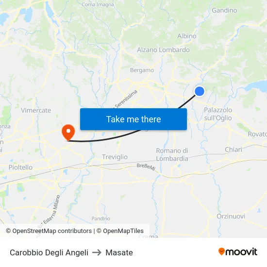 Carobbio Degli Angeli to Masate map