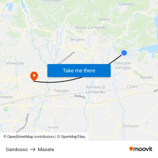 Gandosso to Masate map