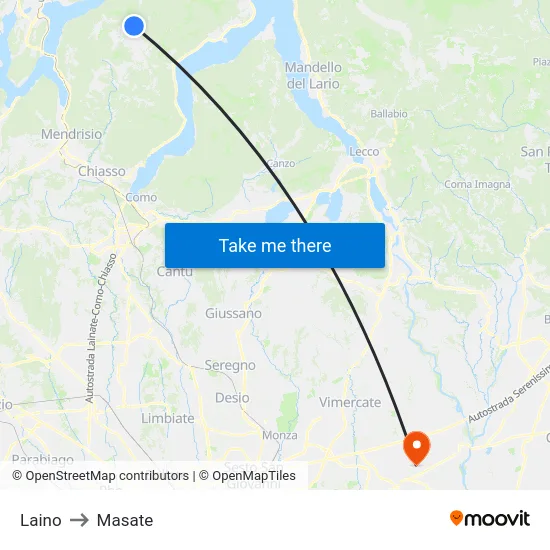 Laino to Masate map