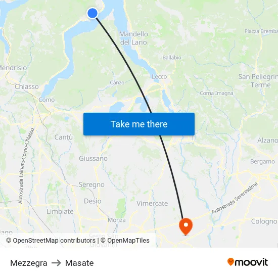 Mezzegra to Masate map