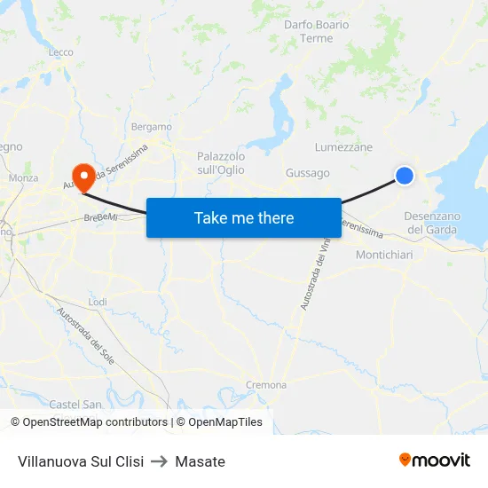 Villanuova Sul Clisi to Masate map