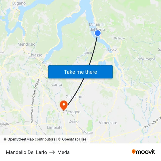 Mandello Del Lario to Meda map